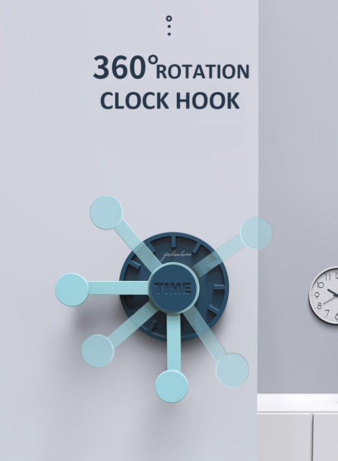 fashionhome - Multi Purpose Creative Clock Hook Light Blue 5x7.3cm - Image 1