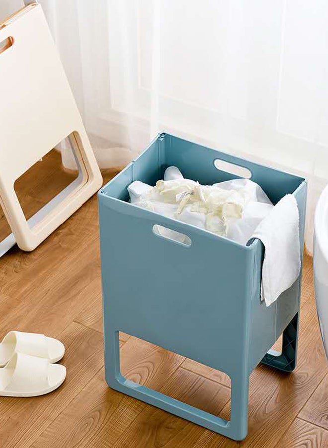 fashionhome Foldable Plastic Laundry Basket Blue 39.8x29.2x61cm - Image 4