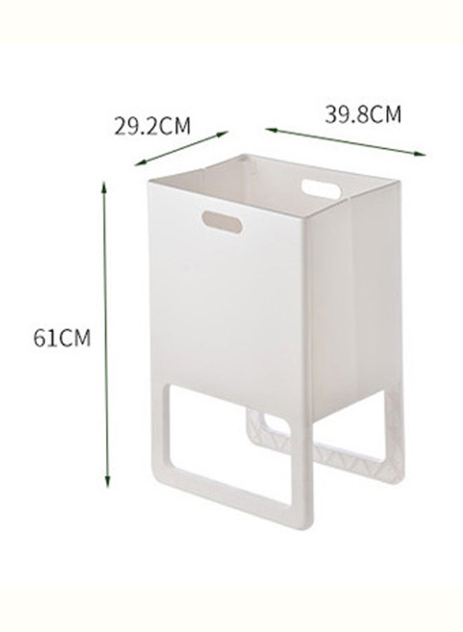 fashionhome Spacious Perforated Design Foldable Plastic Laundry Basket With Integrated Side Handle White 39.8x29.2x61cm - Image 4