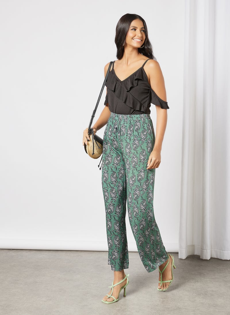 لايبل ريل بلوزة مكشكشة بأكتاف مكشوفة أسود - Image 4