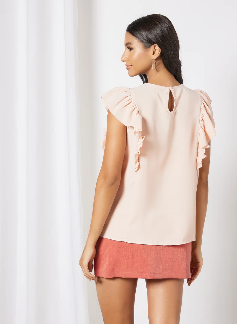 LABEL RAIL Ruffled Blouse Pink