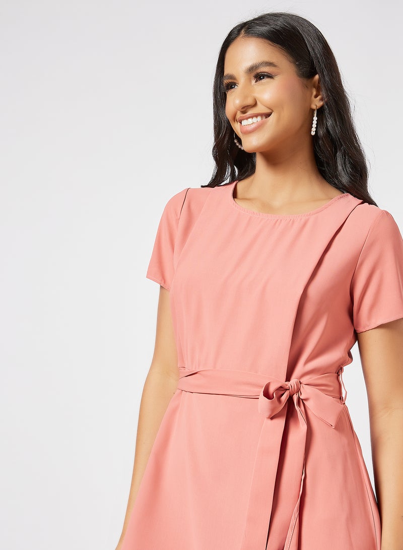 Wrap High-Low Hem Dress Pink - v1634568703/N48063239V_2