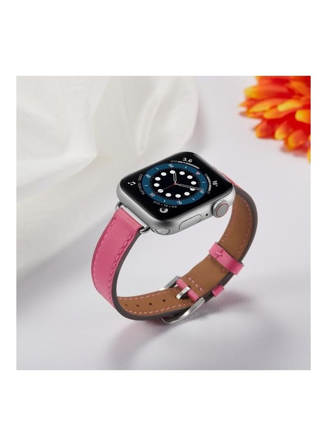 HuHa Ethnic Replacement Watchband for Apple Watch Series 1/2/3/4/5/6/7/SE 38/40/41mm Rose Red - Image 5