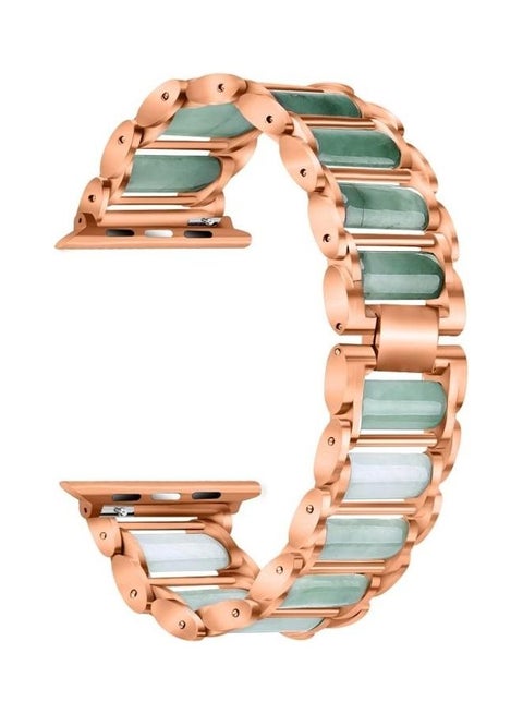 Emerald Stainless Steel Strap For Apple Watch Series 1/2/3/4/5/6/7/SE 38-40-41mm Rose Gold