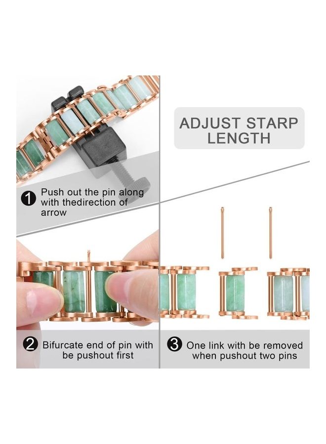 HuHa - Emerald Stainless Steel Strap For Apple Watch Series 1/2/3/4/5/6/7/SE 38-40-41mm Rose Gold - Image 1