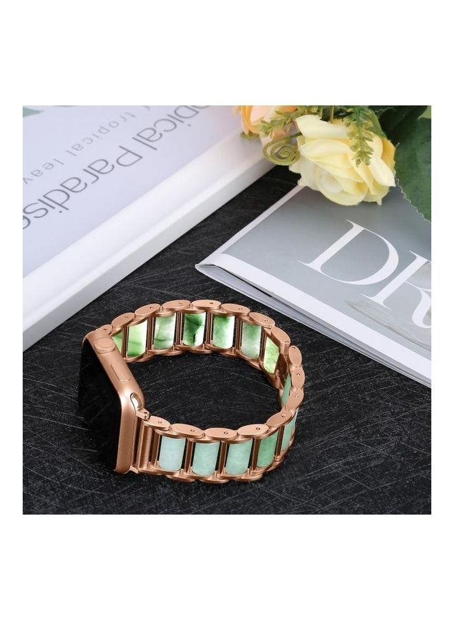 HuHa - Emerald Stainless Steel Strap For Apple Watch Series 1/2/3/4/5/6/7/SE 38-40-41mm Rose Gold - Image 1