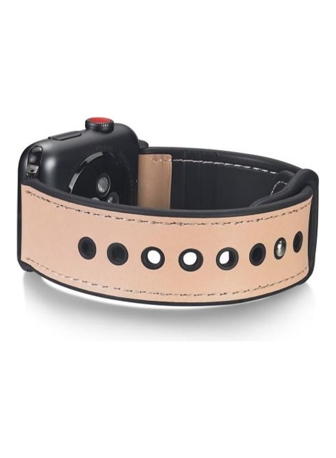 HuHa Paste Leather TPU Watchband For Apple Watch Series 7/6/5/4/3/2/1/SE 45/44/42mm Pink - Image 3