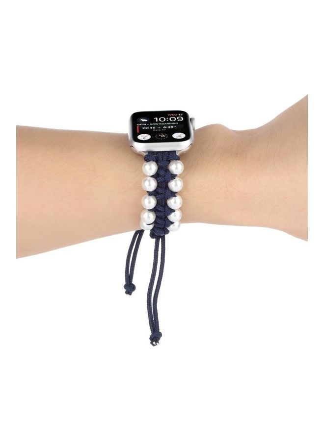 HuHa Umbrella Rope Bead Nylon Replacement Watchband For Apple Blue - Image 5