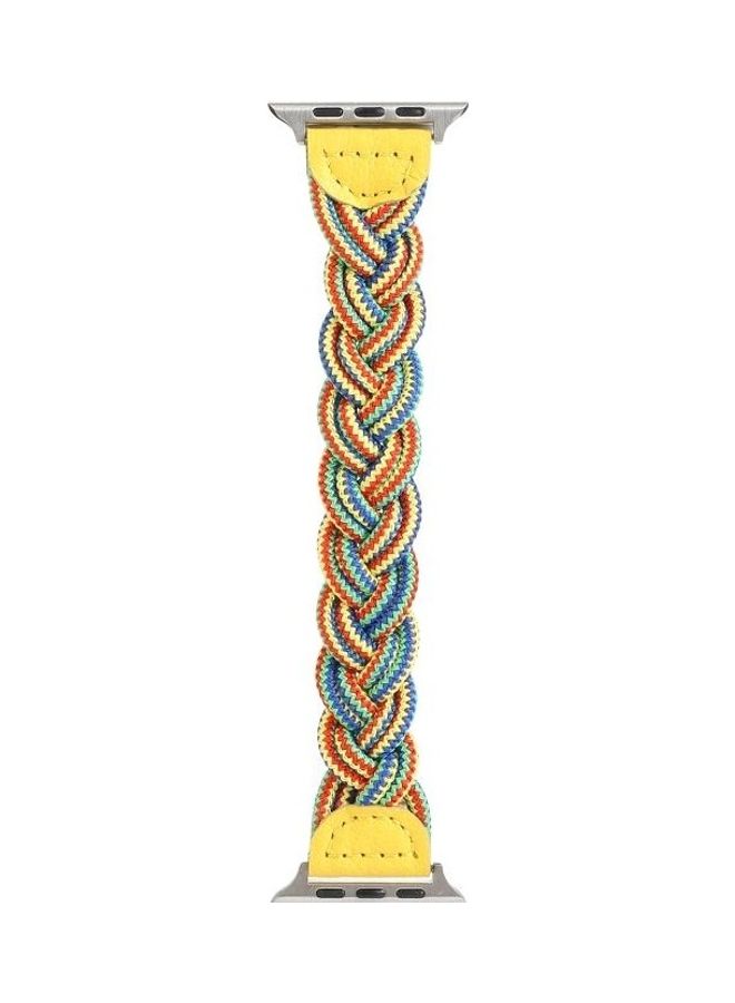 HuHa Elastic Woven Watchband For Apple Watch Series 1/2/3/4/5/6/7/SE 38-40-41mm Yellow/Green/Orange  - Image 2