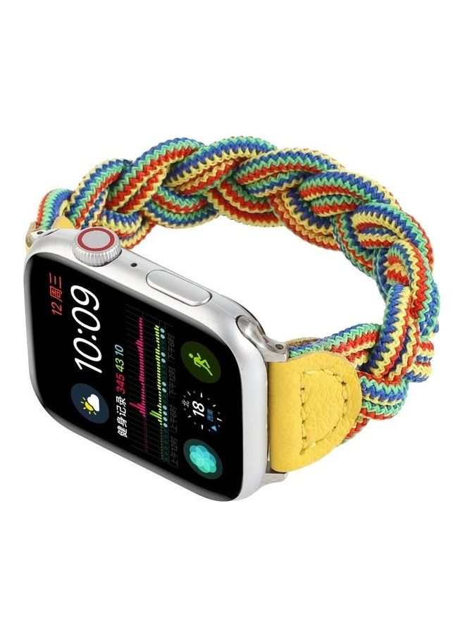 HuHa Elastic Woven Watchband For Apple Watch Series 1/2/3/4/5/6/7/SE 38-40-41mm Yellow/Green/Orange  - Image 4