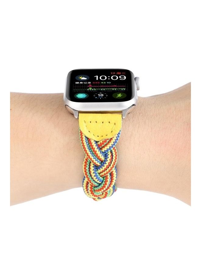 HuHa Elastic Woven Watchband For Apple Watch Series 1/2/3/4/5/6/7/SE 38-40-41mm Yellow/Green/Orange  - Image 5