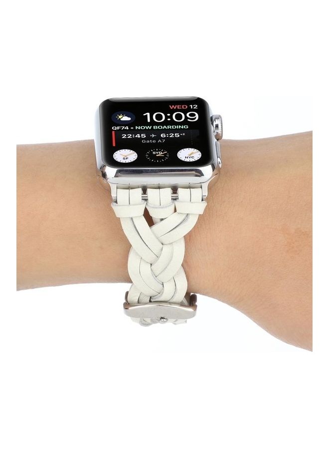 HuHa - Replacement Watchband for Apple Watch Series 7/6/5/4/3/2/1/SE 42/44/45mm White - Image 1