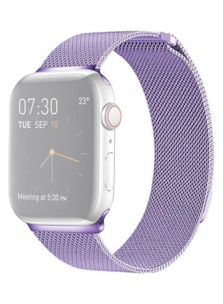 Milanese Loop Magnetic Stainless Steel Watchband For Apple Watch Series 7/6/5/4/3/2/1/SE 41/40/38mm Light Purple - v1634569457/N51419514A_1