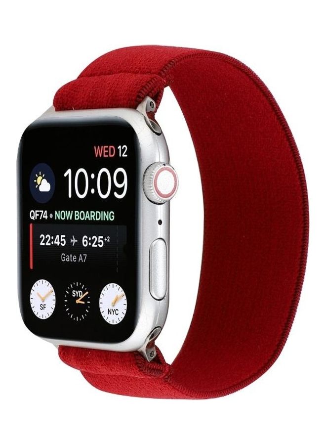 HuHa Solid Colour Silicone Replacement Strap Watchband For Apple Watch Series 1/2/3/4/5/6/7/SE 38-40-41mm Red - Image 2