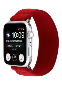 HuHa Solid Colour Silicone Replacement Strap Watchband For Apple Watch Series 1/2/3/4/5/6/7/SE 42-44-45mm Red  - Image 2