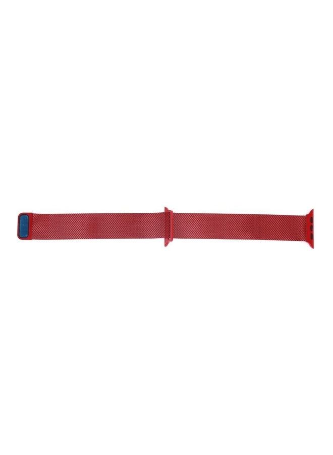Milanese Loop Magnetic Stainless Steel Watchband For Apple Watch Series 7/6/5/4/3/2/1/SE 41/40/38mm Red