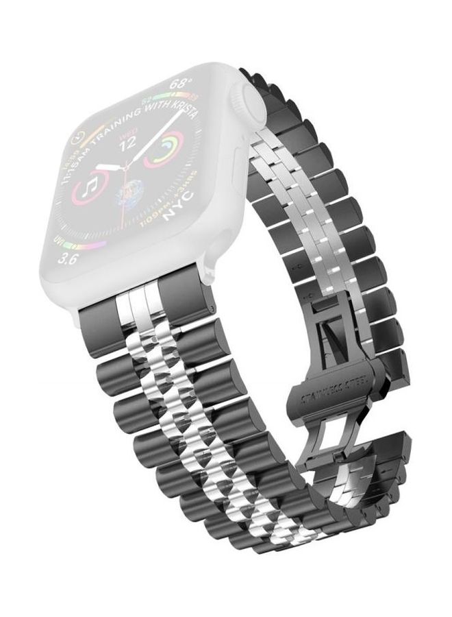 HuHa - Replacement Watchband For Apple Watch Black/Silver - Image 1