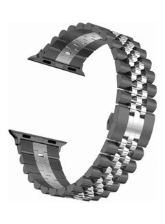 Replacement Watchband For Apple Watch Black/Silver