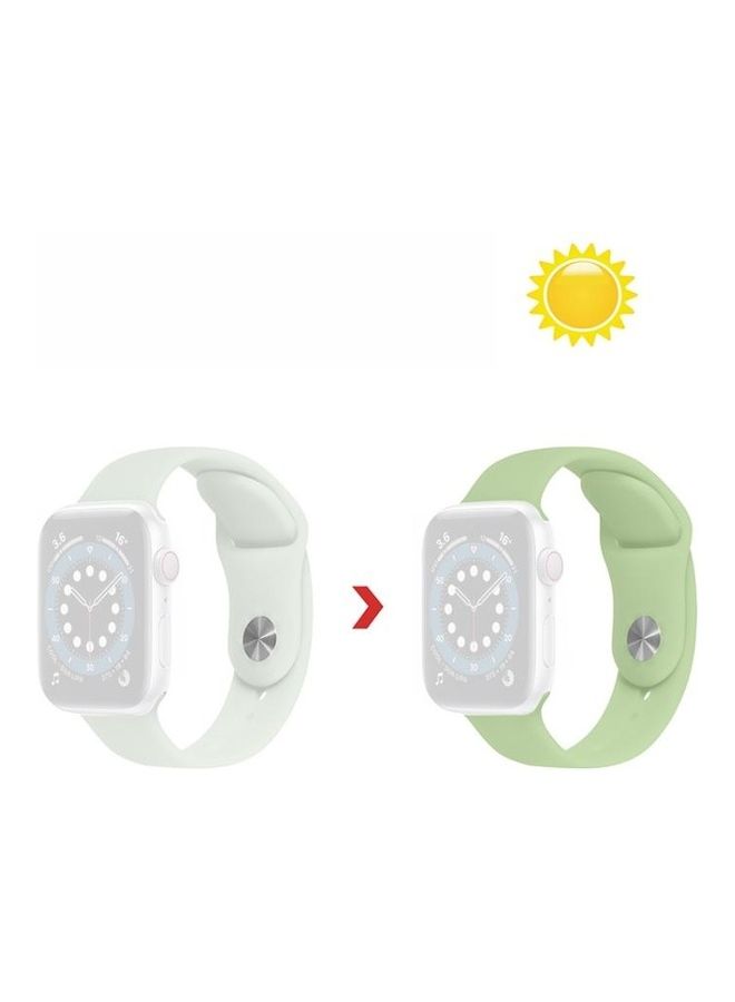 HuHa Ethnic Replacement Watchband for Apple Watch Series 1/2/3/4/5/6/7/SE 38/40/41mm Transparent Change Mint Green - Image 1