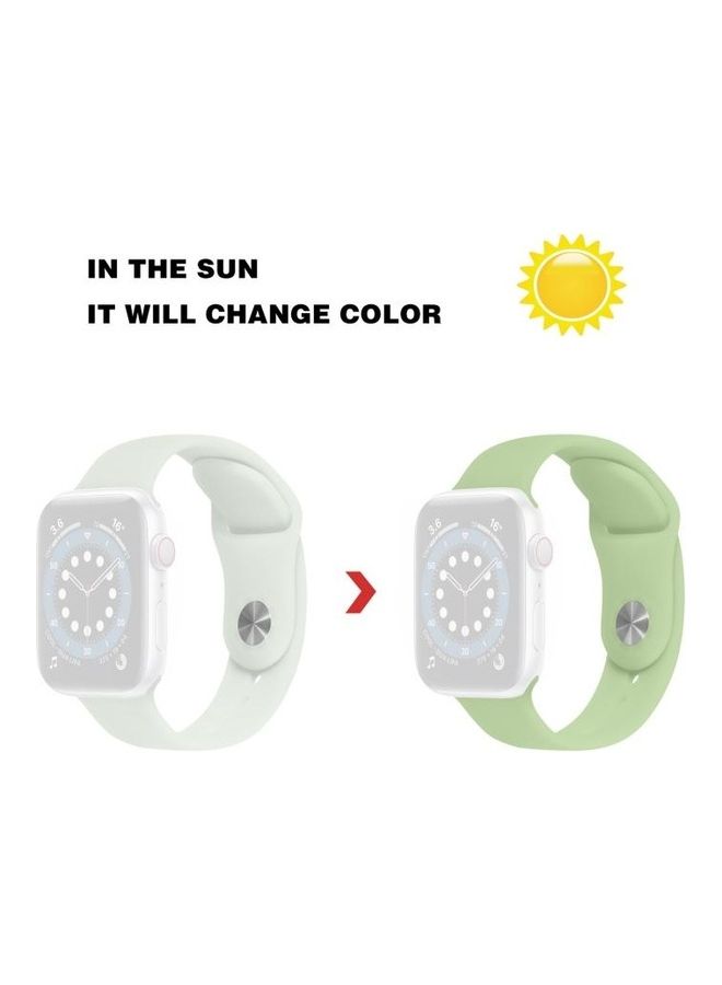 HuHa Ethnic Replacement Watchband for Apple Watch Series 1/2/3/4/5/6/7/SE 38/40/41mm Transparent Change Mint Green - Image 2