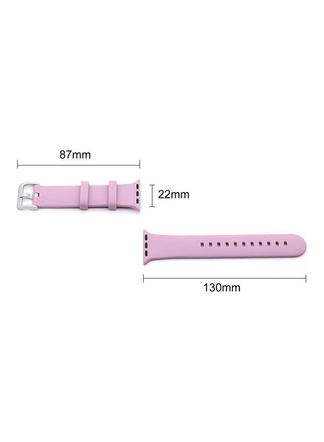 HuHa Silver Buckle Silicone Replacement Strap Watchband for Apple Watch Series 7/6/SE/5/4/3/2/1 42/44/45mm Rose Red - Image 3