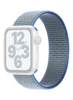Single Lap Nylon Replacement Watchband, Size: M 155mm for Apple Watch Series 7/6/SE/5/4/3/2/1 42/44/45mm Lake Blue