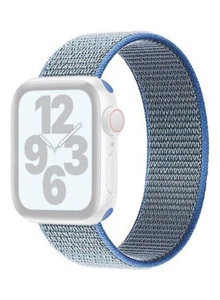 Single Lap Nylon Replacement Watchband, Size: M 155mm for Apple Watch Series 7/6/SE/5/4/3/2/1 42/44/45mm Lake Blue - v1634571095/N51419305A_1