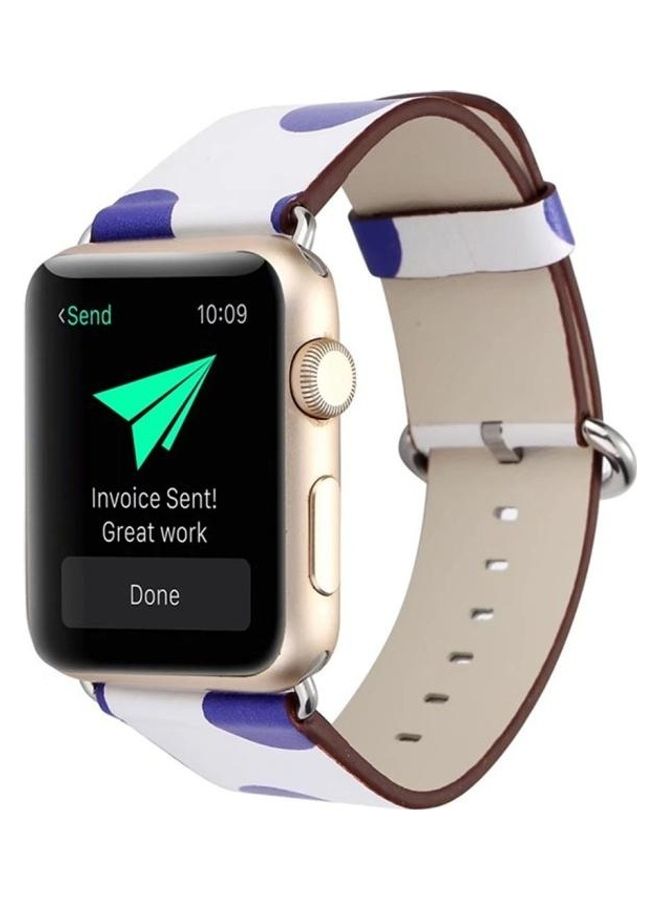 HuHa Fashion Pattern Genuine Leather Wrist Watch Band For Apple Watch Series 1/2/3 38mm Multicolour  - Image 4