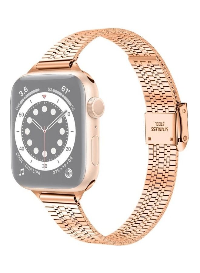 HuHa Ethnic Replacement Watchband for Apple Watch Series 1/2/3/4/5/6/7/SE 38/40/41mm Rose Gold - Image 1