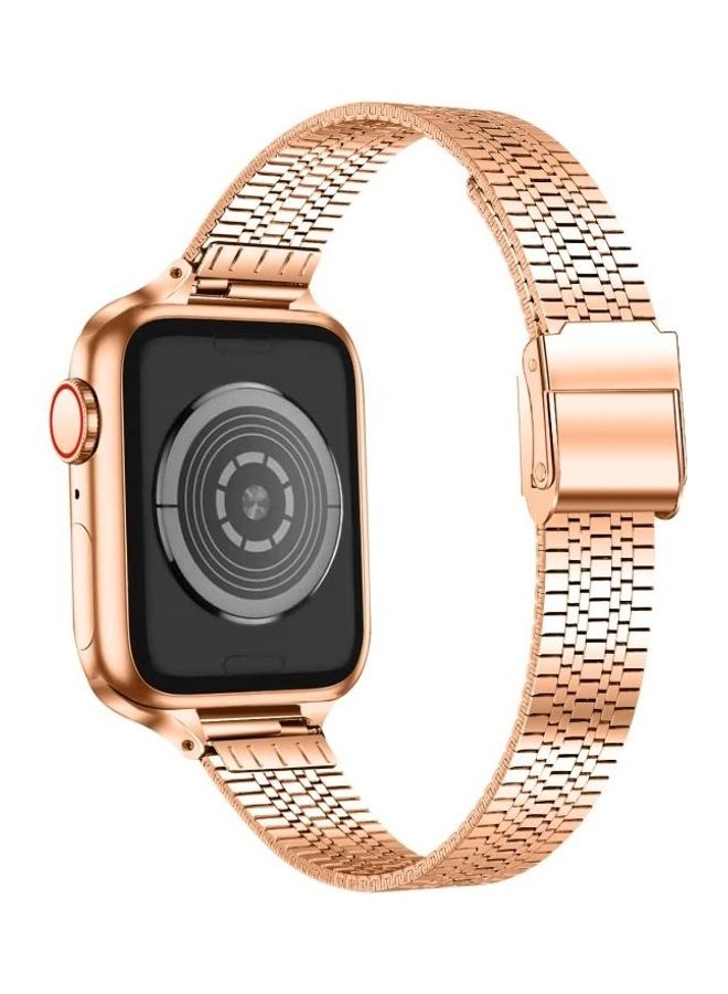 HuHa Ethnic Replacement Watchband for Apple Watch Series 1/2/3/4/5/6/7/SE 38/40/41mm Rose Gold - Image 2