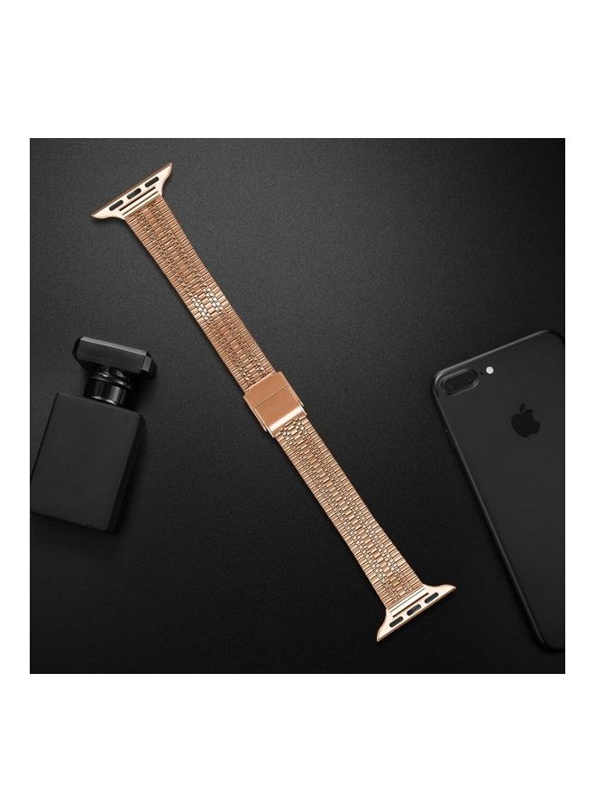 HuHa Ethnic Replacement Watchband for Apple Watch Series 1/2/3/4/5/6/7/SE 38/40/41mm Rose Gold - Image 4
