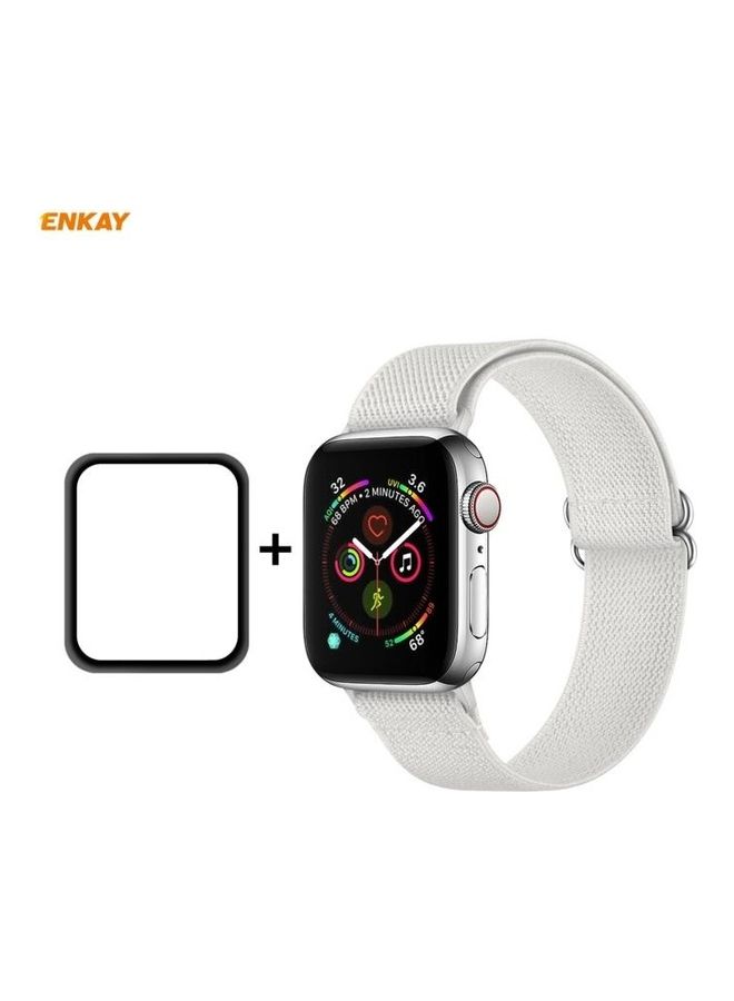 HuHa Replacement Watchband with Screen Protector for Apple Watch Series 6/5/4/SE 40mm White  - Image 1