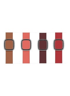 HuHa Modern Style Leather Watchband For Apple Watch Series 7/6/5/4/3/2/1/SE 45/44/42mm Red  - Image 5