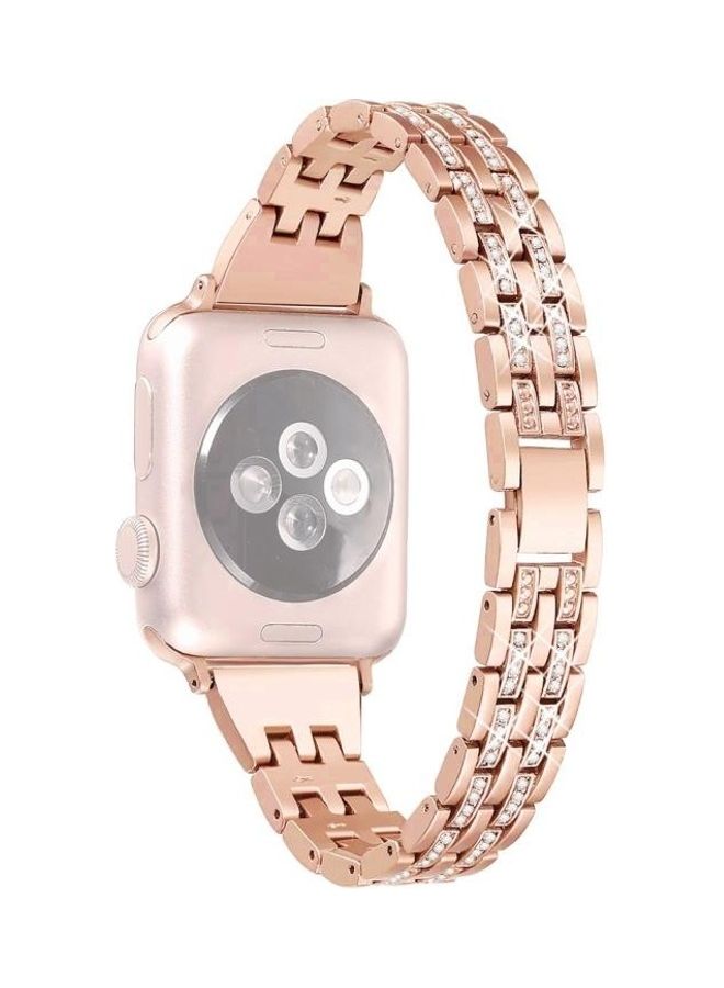 HuHa Ethnic Replacement Watchband for Apple Watch Series 1/2/3/4/5/6/7/SE 38/40/41mm Rose Gold - Image 1