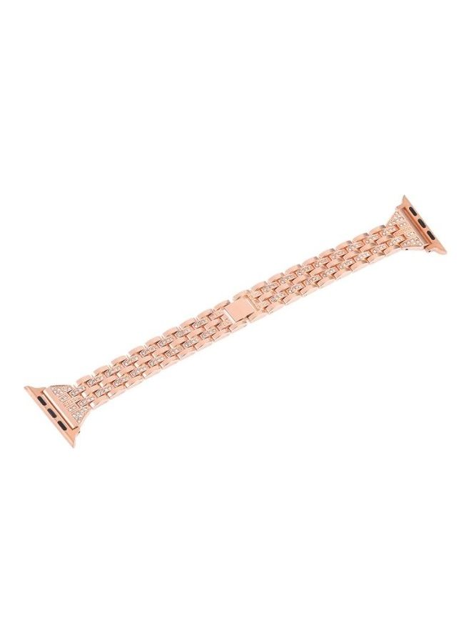 HuHa Ethnic Replacement Watchband for Apple Watch Series 1/2/3/4/5/6/7/SE 38/40/41mm Rose Gold - Image 2