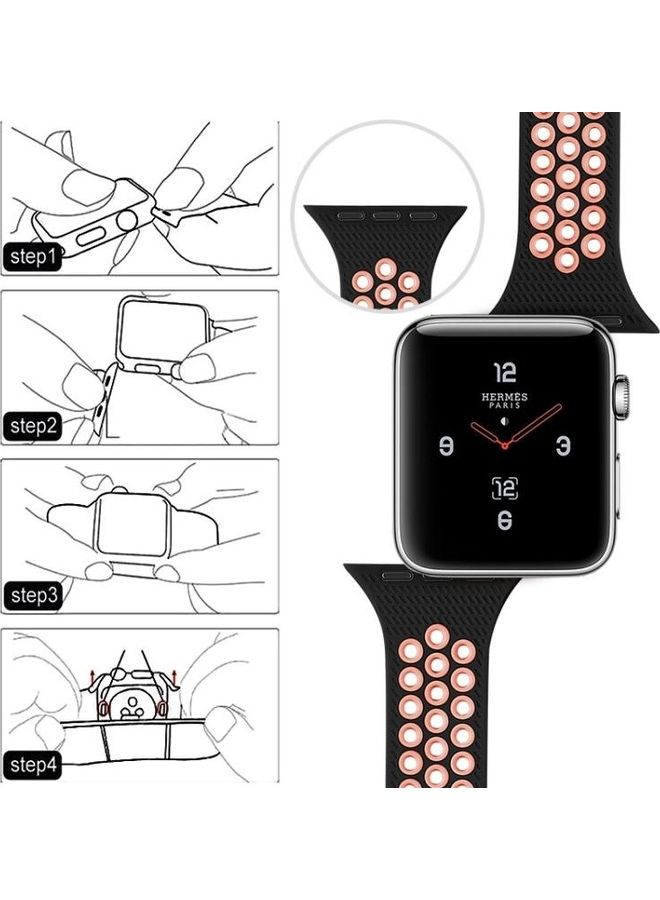 HuHa Replacement Watchband For Apple Watch Black/Orange - Image 3