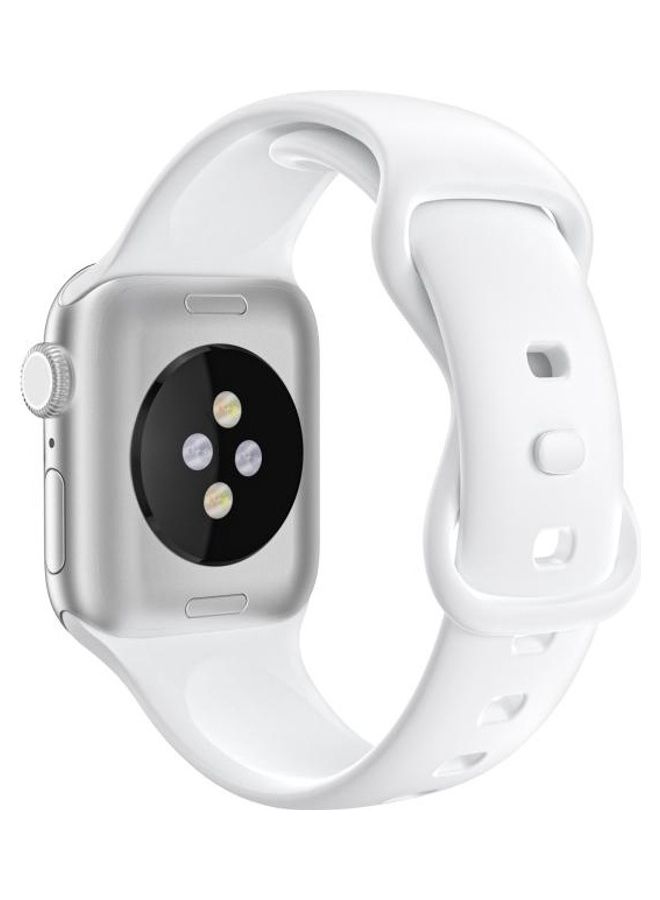 HuHa Double Wear TPU Silica Gel Replacement Watchbands For Apple Watch Series 1/2/3/4/5/6/7/SE 38-40-41mm White - Image 2