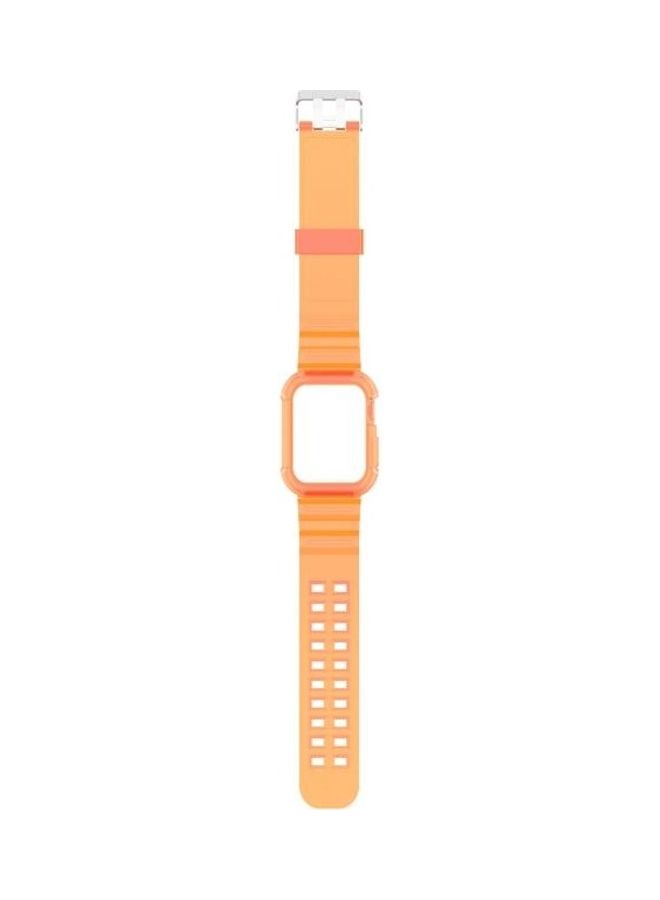 HuHa Silicone Integrated Replacement Strap Watchband For Apple Watch Series 7/6/SE/5/4/3/2/1 41/40/38mm Transparent Orange - Image 2