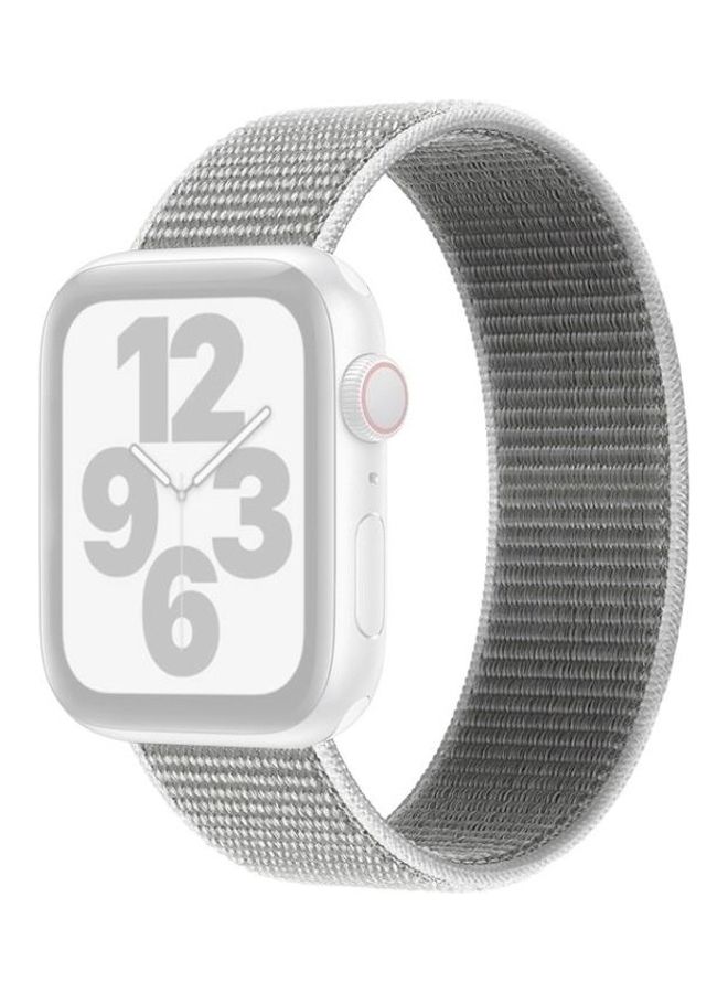 HuHa - Single Lap Nylon Replacement Watchband, Size: XS 128mm for Apple Watch Series 7/6/SE/5/4/3/2/1 38/40/41mm Seashell - Image 1