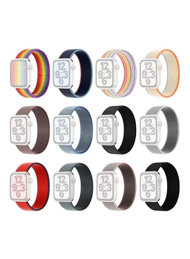 HuHa - Single Lap Nylon Replacement Watchband, Size: XS 128mm for Apple Watch Series 7/6/SE/5/4/3/2/1 38/40/41mm Seashell - Image 1