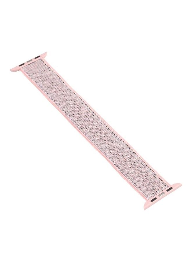 HuHa - Single Lap Nylon Replacement Watchband, Size: XS 128mm for Apple Watch Series 7/6/SE/5/4/3/2/1 38/40/41mm Seashell - Image 1
