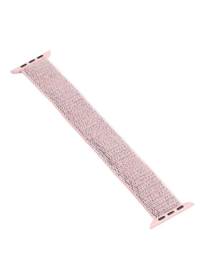 HuHa - Single Lap Nylon Replacement Watchband, Size: XS 128mm for Apple Watch Series 7/6/SE/5/4/3/2/1 38/40/41mm Seashell - Image 1