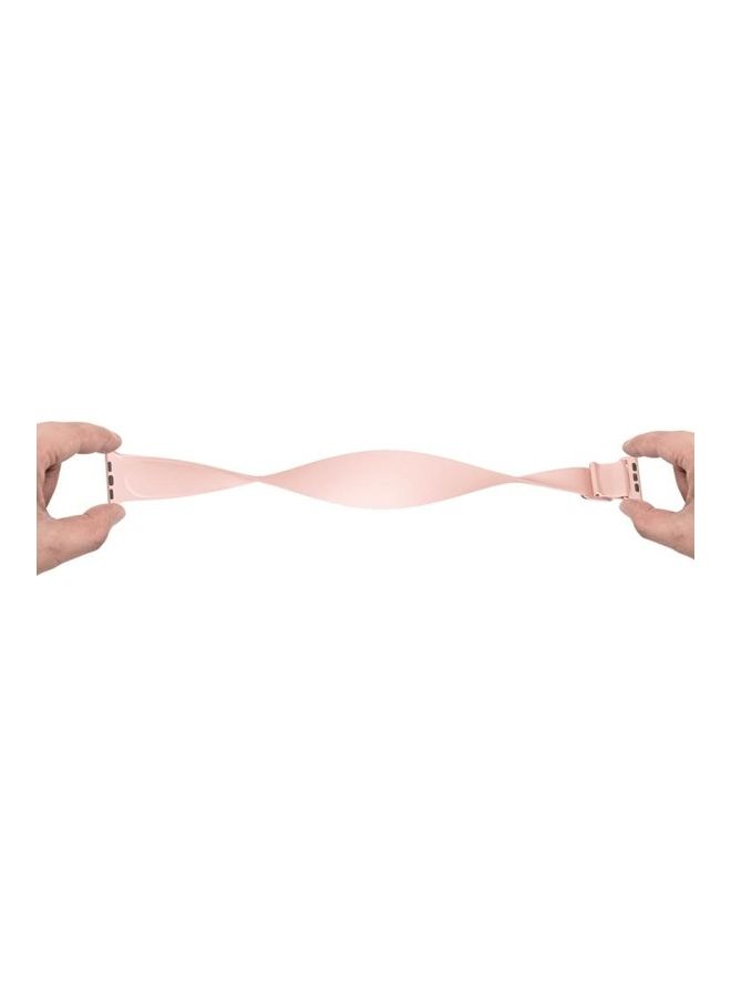 HuHa Elasticity Silicone Replacement Strap Watchband For Apple Watch Series 1/2/3/4/5/6/7/SE 42-44-45mm Pink - Image 5