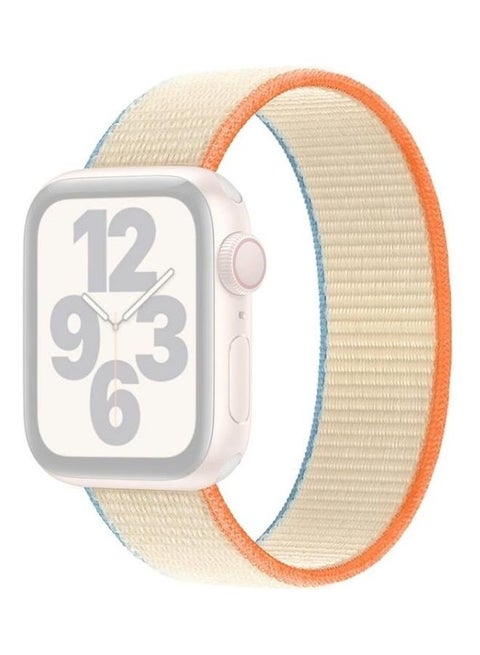 Single Lap Nylon Replacement Watchband, Size: S 145mm for Apple Watch Series 7/6/SE/5/4/3/2/1 42/44/45mm Milky White
