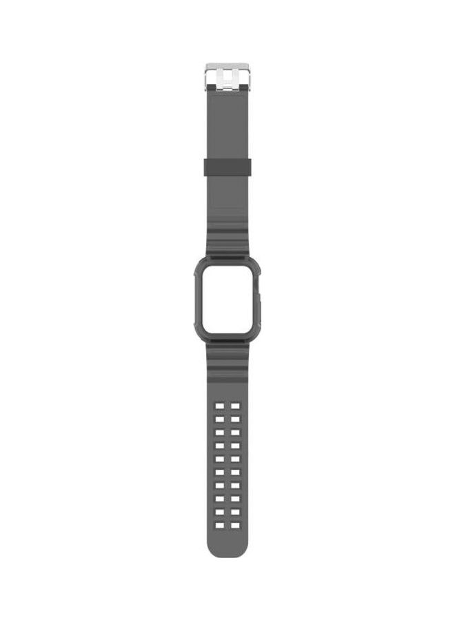 HuHa Silicone Integrated Replacement Strap Watchband For Apple Watch Series 7/6/SE/5/4/3/2/1 41/40/38mm Transparent Black - Image 2