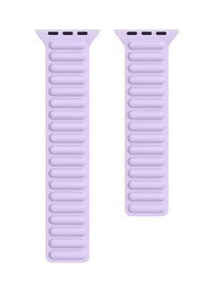 Silicone Magnetic Chain Watchband For Apple Watch Series 7/6/SE/5/4/3/2/1 45/44/42mm Light Purple