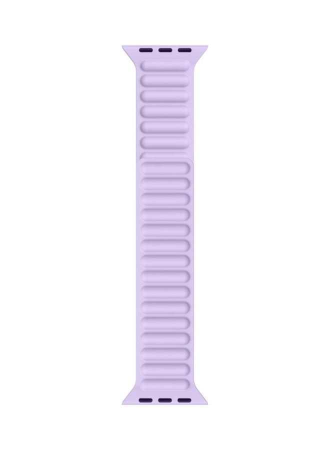 HuHa - Silicone Magnetic Chain Watchband For Apple Watch Series 7/6/SE/5/4/3/2/1 45/44/42mm Light Purple - Image 1