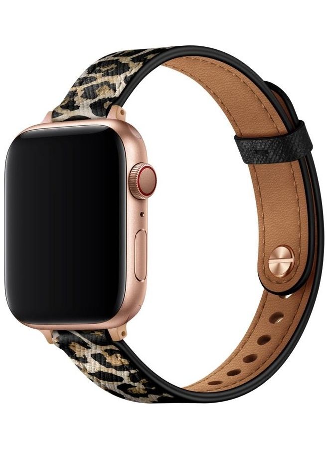 HuHa - Ethnic Replacement Watchband for Apple Watch Series 1/2/3/4/5/6/7/SE 38/40/41mm Leopard Print - Image 1