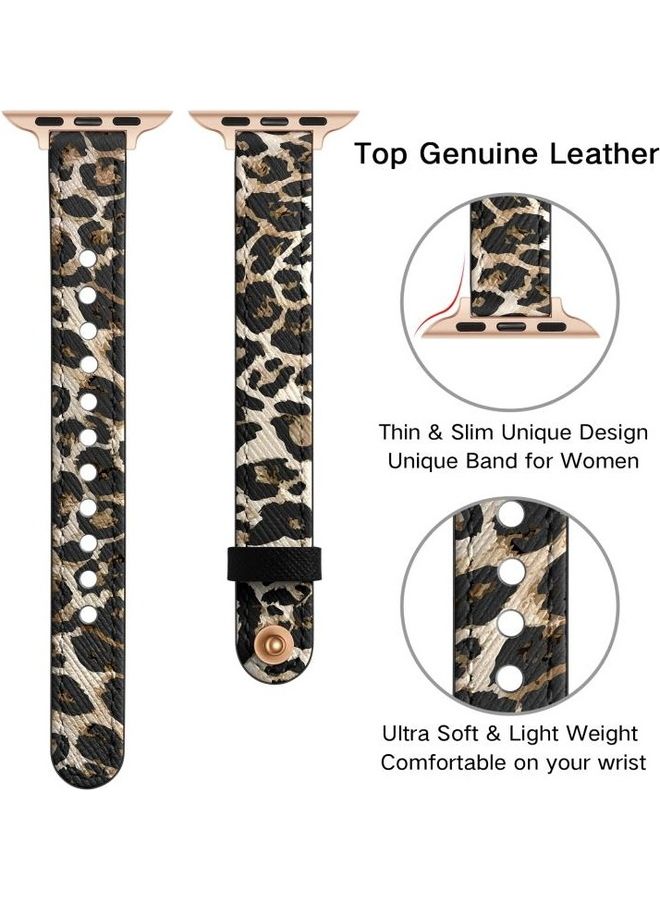 HuHa - Ethnic Replacement Watchband for Apple Watch Series 1/2/3/4/5/6/7/SE 38/40/41mm Leopard Print - Image 1