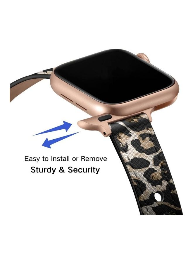 HuHa - Ethnic Replacement Watchband for Apple Watch Series 1/2/3/4/5/6/7/SE 38/40/41mm Leopard Print - Image 1